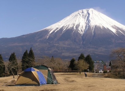 田貫湖キャンプ場から見える富士山