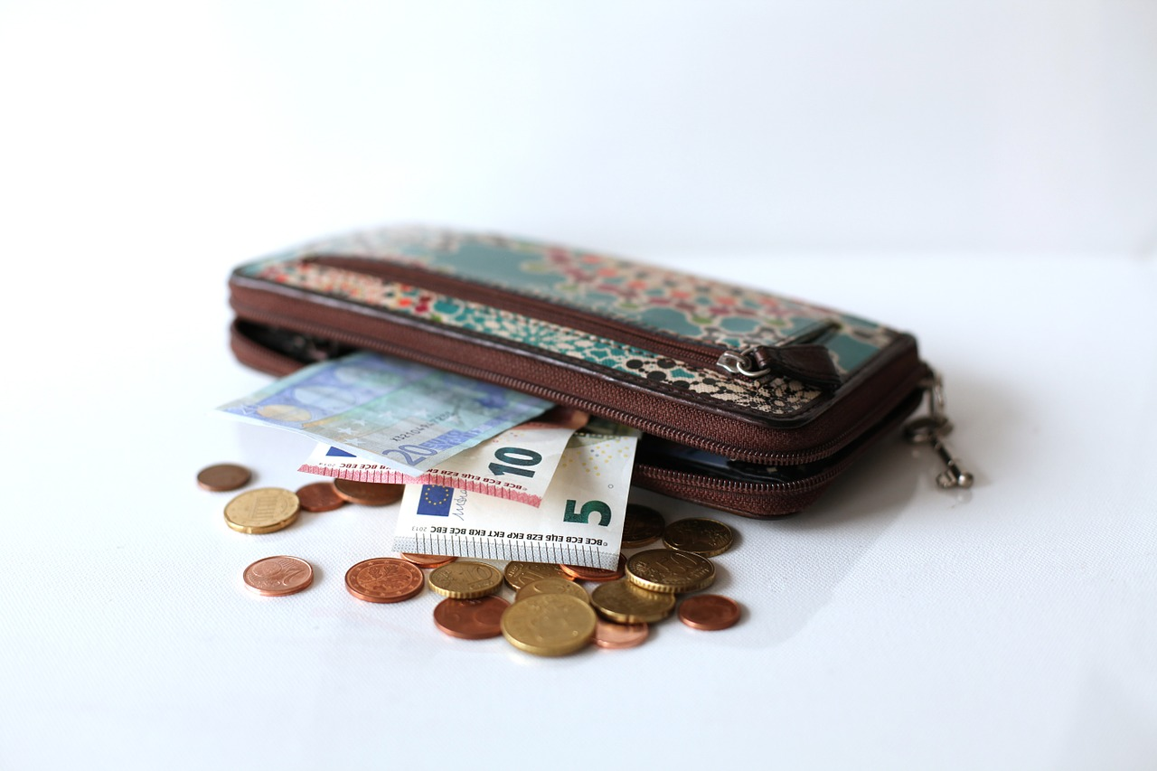 ユーロ紙幣とお財布
