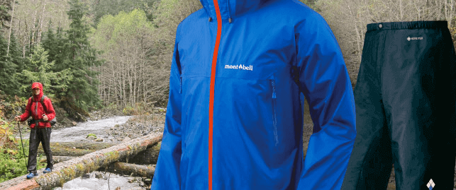 未使用に近い】モンベル mont-bell よく レインウェア Lサイズ