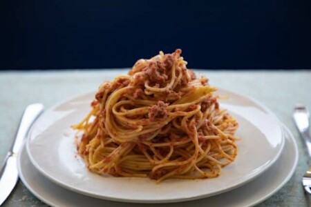 キャンプ　パスタ　レシピ　水つけパスタ タラコのスパゲッティ